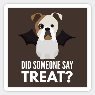 English Bulldog Halloween Trick or Treat Sticker